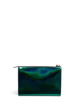 Back View - Click To Enlarge - MARNI - 'Kori' holographic mirror leather clutch