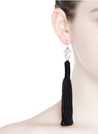 Figure View - Click To Enlarge - MIGNONNE GAVIGAN - 'Josie' crystal stud tassel drop earrings