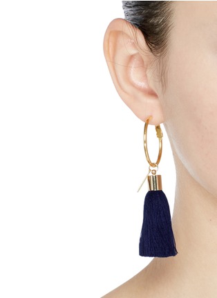 Figure View - Click To Enlarge - MIGNONNE GAVIGAN - 'Lily' detachable tassel gold plated hoop earrings