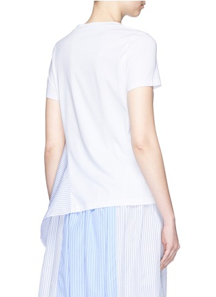 Back View - Click To Enlarge - STELLA MCCARTNEY - Stripe asymmetric draped side T-shirt