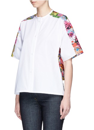 Front View - Click To Enlarge - PORTS 1961 - Floral print back poplin shirt