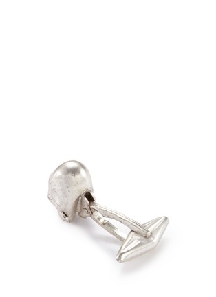 Detail View - Click To Enlarge - DELFINA DELETTREZ - 'Skull' silver cufflinks