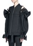 Front View - Click To Enlarge - 73401 - Detachable sleeve cold shoulder jacket