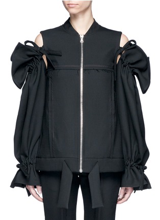 Main View - Click To Enlarge - 73401 - Detachable sleeve cold shoulder jacket