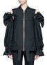 Main View - Click To Enlarge - 73401 - Detachable sleeve cold shoulder jacket