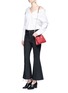 Figure View - Click To Enlarge - 73401 - Raw edge cropped flared pants