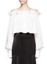 Main View - Click To Enlarge - 73401 - Ruffle off-shoulder cropped shirt
