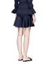 Back View - Click To Enlarge - 73401 - Ruffle smocked wool mini skirt