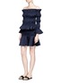 Figure View - Click To Enlarge - 73401 - Ruffle smocked wool mini skirt