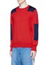 Front View - Click To Enlarge - STELLA MCCARTNEY - Contrast block intarsia virgin wool sweater