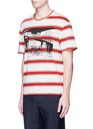 Front View - Click To Enlarge - STELLA MCCARTNEY - Graphic print stripe organic cotton T-shirt