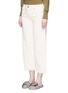 Front View - Click To Enlarge - SIMON MILLER - 'Lamere' frayed cuff cropped wide leg jeans