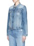Front View - Click To Enlarge - SIMON MILLER - 'Keyes' cropped distressed denim jacket