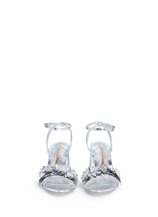 Front View - Click To Enlarge - SOPHIA WEBSTER - 'Lilico' floral appliqué mirror leather sandals