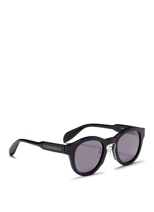 Figure View - Click To Enlarge - ALEXANDER MCQUEEN - Oversized acetate round sunglasses