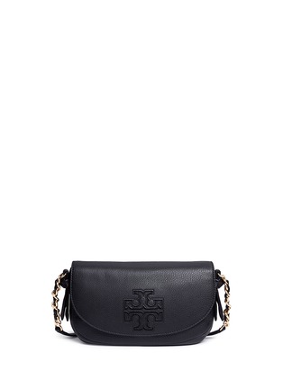Main View - Click To Enlarge - TORY BURCH - 'Harper' pebbled leather crossbody bag