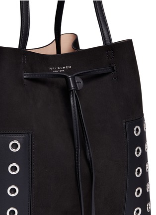 Detail View - Click To Enlarge - TORY BURCH - 'Block-T Grommet' drawstring tote
