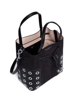 Detail View - Click To Enlarge - TORY BURCH - 'Block-T Grommet' nano drawstring tote