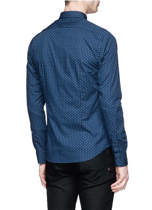 Back View - Click To Enlarge - SCOTCH & SODA - Geometric print cotton poplin shirt