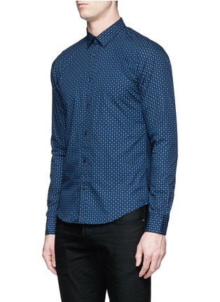 Front View - Click To Enlarge - SCOTCH & SODA - Geometric print cotton poplin shirt