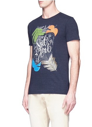 Front View - Click To Enlarge - SCOTCH & SODA - Tropical leave print cotton T-shirt