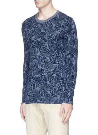 Front View - Click To Enlarge - SCOTCH & SODA - Leaf print cotton sweater