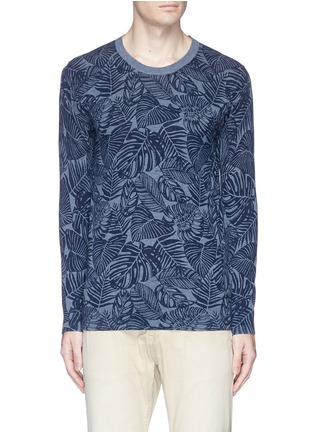 Main View - Click To Enlarge - SCOTCH & SODA - Leaf print cotton sweater