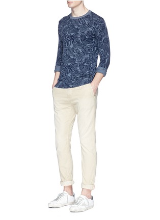 Figure View - Click To Enlarge - SCOTCH & SODA - Leaf print cotton sweater