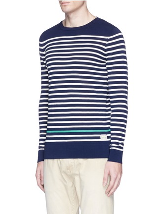 Front View - Click To Enlarge - SCOTCH & SODA - Contrast stripe cotton sweater