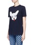 Front View - Click To Enlarge - ÊTRE CÉCILE - 'Starry Dog' embroidered jersey T-shirt