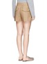 Back View - Click To Enlarge - ALEXANDER WANG - Lace-up front cotton twill shorts