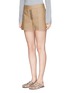 Front View - Click To Enlarge - ALEXANDER WANG - Lace-up front cotton twill shorts