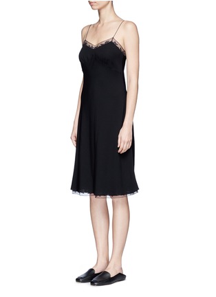 Front View - Click To Enlarge - THE ROW - 'Santi' lace trim silk slip dress