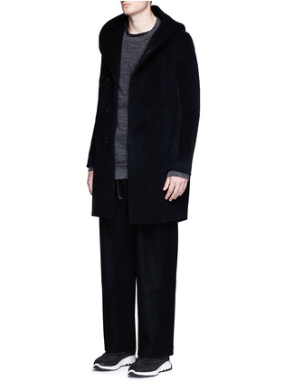 Figure View - Click To Enlarge - ATTACHMENT - Wide leg wool cashmere blend pants