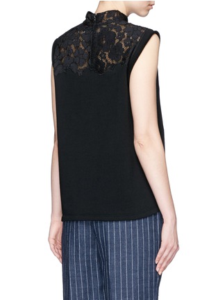Back View - Click To Enlarge - 3.1 PHILLIP LIM - Guipure lace panel French terry sleeveless sweatshirt