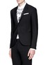 Front View - Click To Enlarge - NEIL BARRETT - Satin peak lapel skinny fit tuxedo blazer