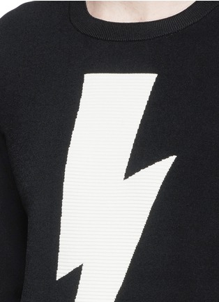 Detail View - Click To Enlarge - NEIL BARRETT - Thunderbolt intarsia sweater