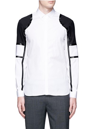 Main View - Click To Enlarge - NEIL BARRETT - Biker panel cotton poplin shirt
