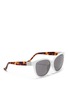 Figure View - Click To Enlarge - THE ROW - x Linda Farrow leather temple cat eye sunglasses