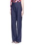 Front View - Click To Enlarge - EMILIO PUCCI - Pleat front chambray wide leg pants