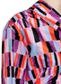 Detail View - Click To Enlarge - EMILIO PUCCI - Check print collared one-shoulder top