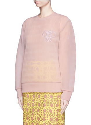 Front View - Click To Enlarge - EMILIO PUCCI - Logo embroidery double tulle sweatshirt