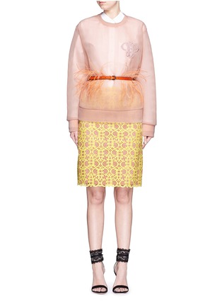Figure View - Click To Enlarge - EMILIO PUCCI - Logo embroidery double tulle sweatshirt