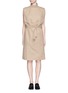Main View - Click To Enlarge - EMILIO PUCCI - High neck cotton-linen gabardine dress