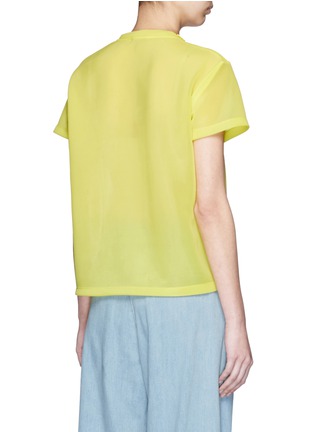 Back View - Click To Enlarge - EMILIO PUCCI - Tourist embroidery double organza T-shirt