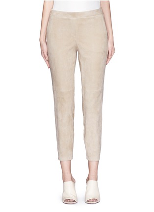 Main View - Click To Enlarge - THEORY - 'Thaniel L' lambskin suede pants