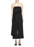 Main View - Click To Enlarge - TIBI - Cascade drape overlay silk strapless jumpsuit