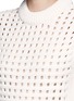Detail View - Click To Enlarge - TIBI - Waffle pointelle knit front sweater