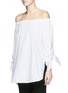Front View - Click To Enlarge - TIBI - Off-shoulder satin poplin tunic