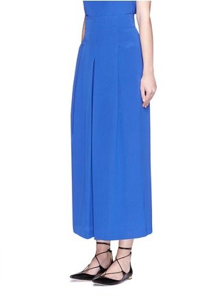 Front View - Click To Enlarge - TIBI - Inverted pleat cropped silk culottes